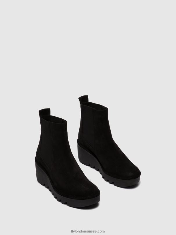 860NR261 bottines chelsea bagu233 Fly London huilé noir femmes