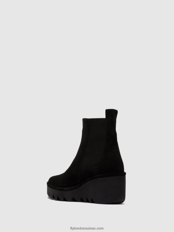 860NR261 bottines chelsea bagu233 Fly London huilé noir femmes