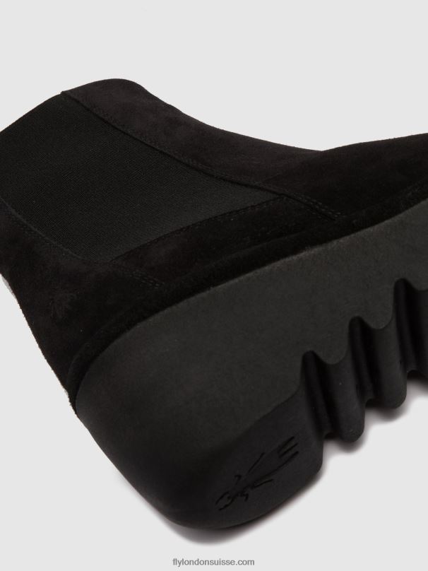 860NR261 bottines chelsea bagu233 Fly London huilé noir femmes