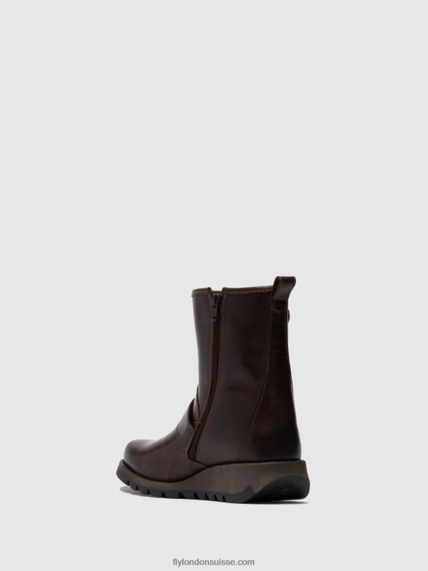860NR266 bottines à boucle sino525 Fly London brun foncé femmes