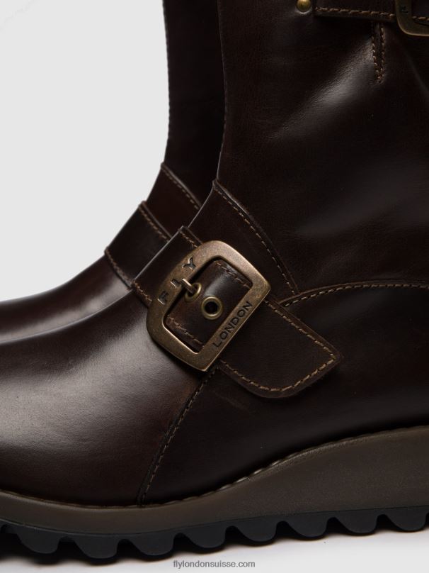 860NR266 bottines à boucle sino525 Fly London brun foncé femmes