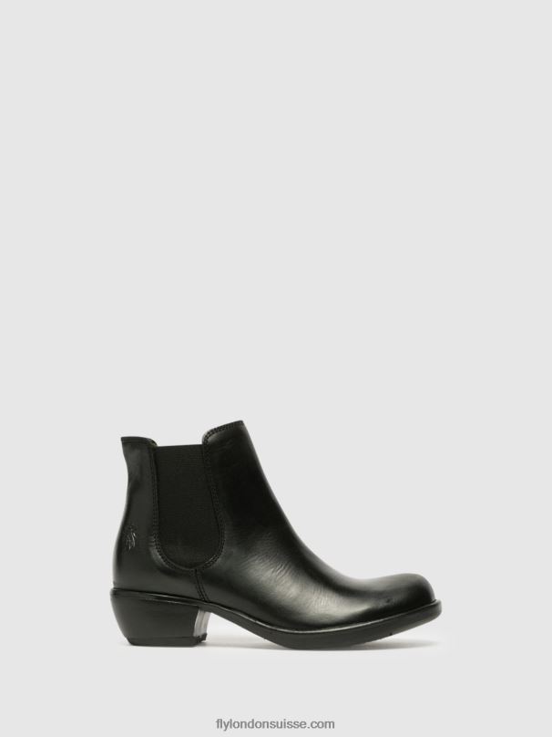 860NR267 bottines chelsea Fly London faire du noir femmes