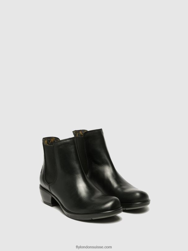 860NR267 bottines chelsea Fly London faire du noir femmes