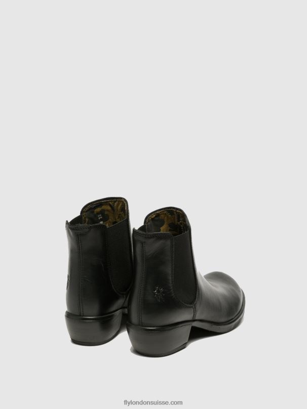 860NR267 bottines chelsea Fly London faire du noir femmes