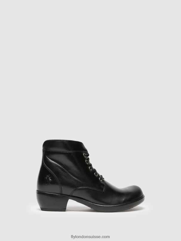 860NR268 bottines à lacets mesu780 Fly London noir femmes