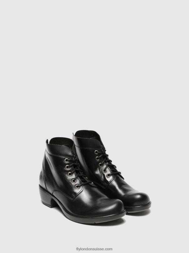 860NR268 bottines à lacets mesu780 Fly London noir femmes