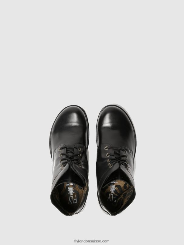 860NR268 bottines à lacets mesu780 Fly London noir femmes