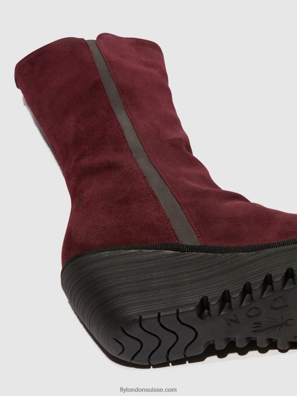 860NR26 bottines zippées yemy408 Fly London vin/gazole femmes
