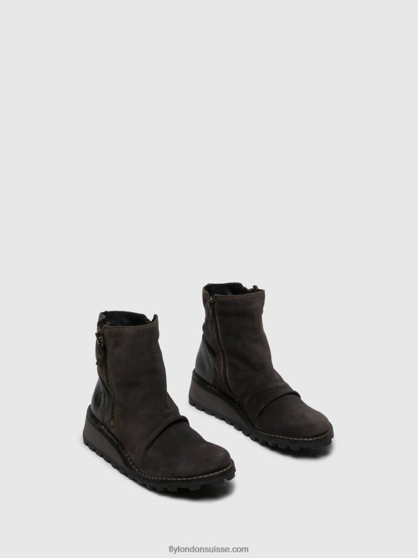 860NR271 bottines zippées mon944 diesel Fly London gris femmes