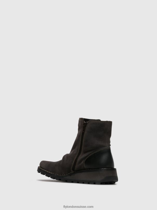 860NR271 bottines zippées mon944 diesel Fly London gris femmes