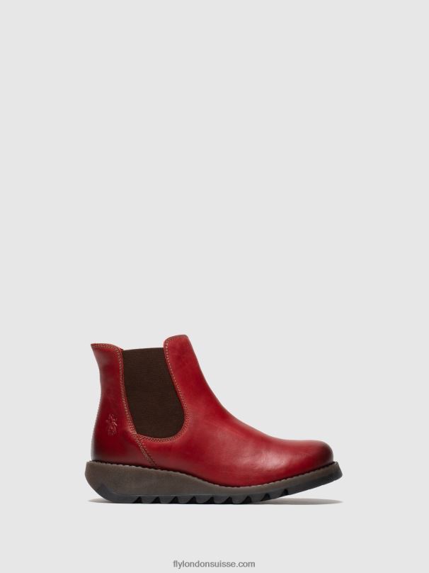 860NR275 bottines chelsea Fly London salv rouge femmes