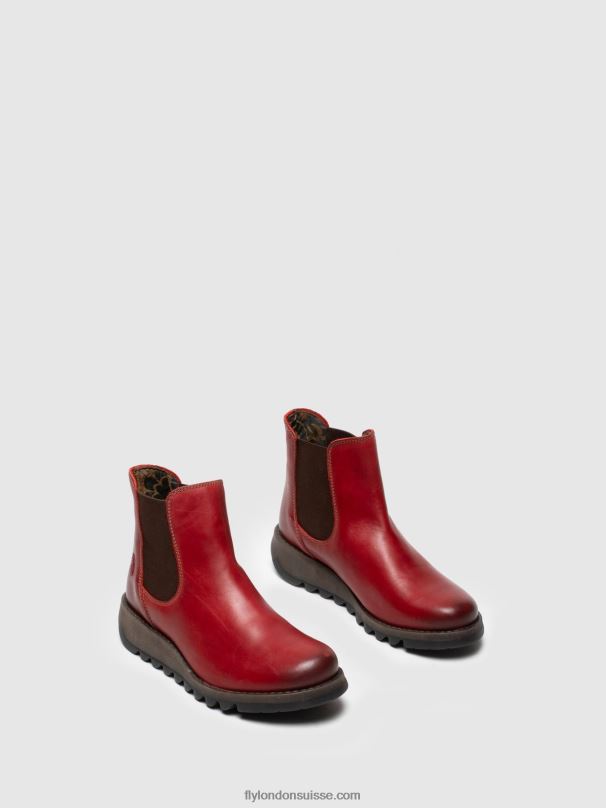 860NR275 bottines chelsea Fly London salv rouge femmes