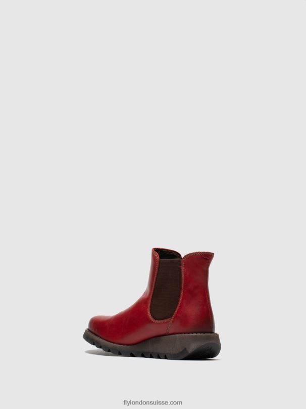860NR275 bottines chelsea Fly London salv rouge femmes