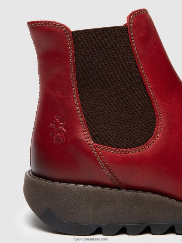 860NR275 bottines chelsea Fly London salv rouge femmes