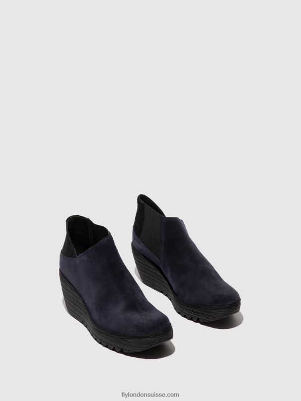860NR27 bottines zippées yego400 Fly London marine/noir femmes