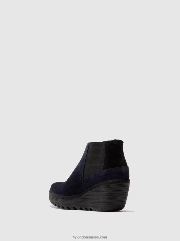 860NR27 bottines zippées yego400 Fly London marine/noir femmes