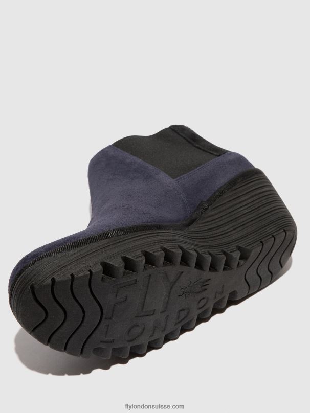 860NR27 bottines zippées yego400 Fly London marine/noir femmes