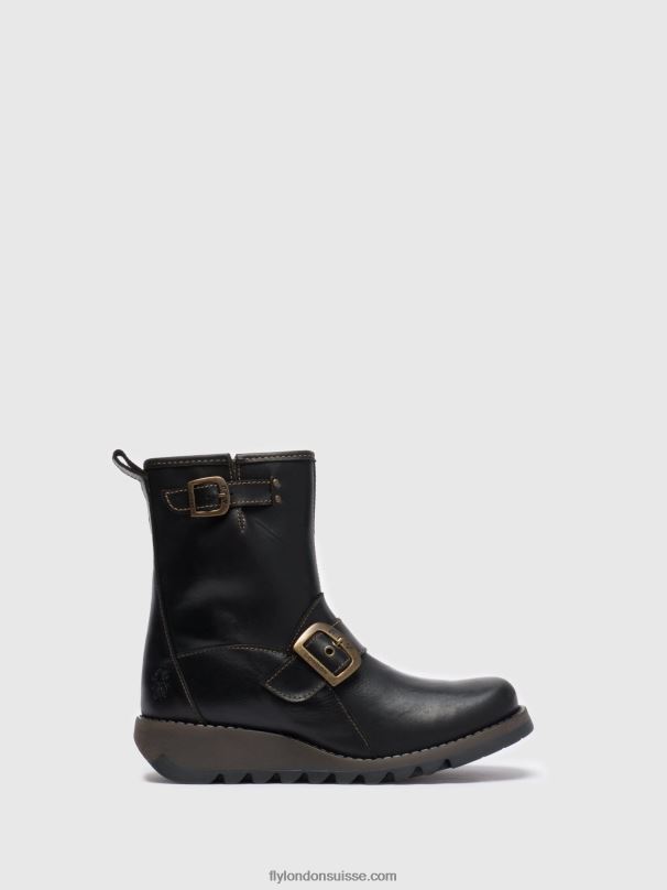 860NR282 bottines à boucle sino525 Fly London noir femmes