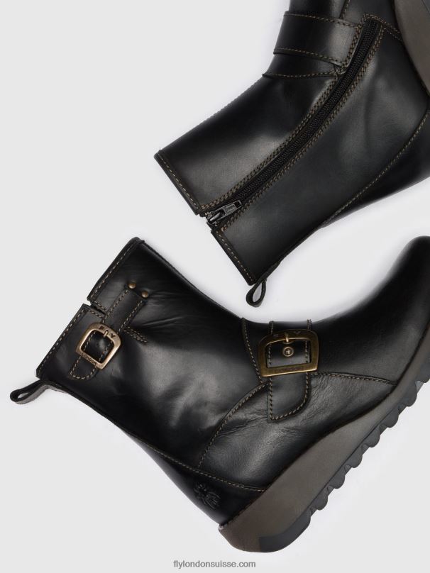860NR282 bottines à boucle sino525 Fly London noir femmes