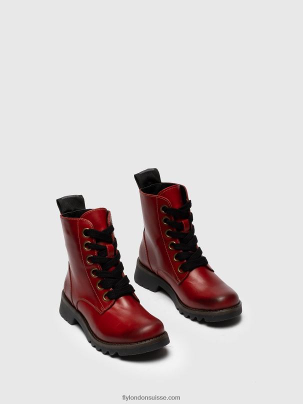 860NR284 bottines à lacets ragi539 Fly London rouge femmes