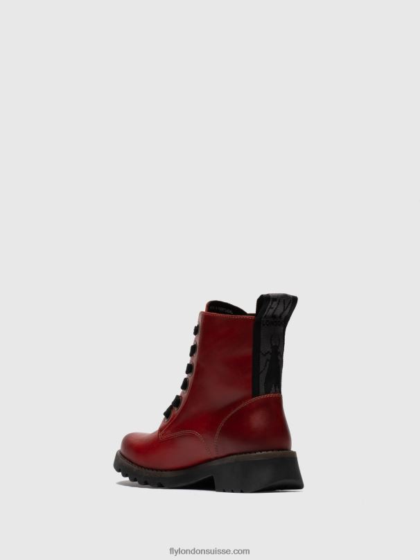 860NR284 bottines à lacets ragi539 Fly London rouge femmes