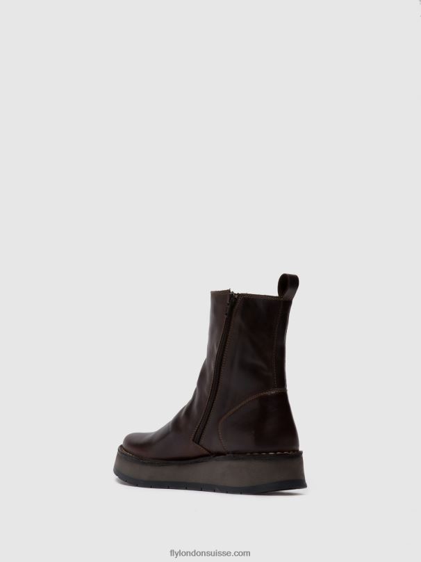 860NR285 bottines zippées reno053 Fly London tapis dk. brun femmes