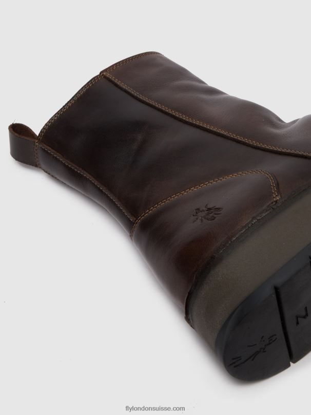 860NR285 bottines zippées reno053 Fly London tapis dk. brun femmes