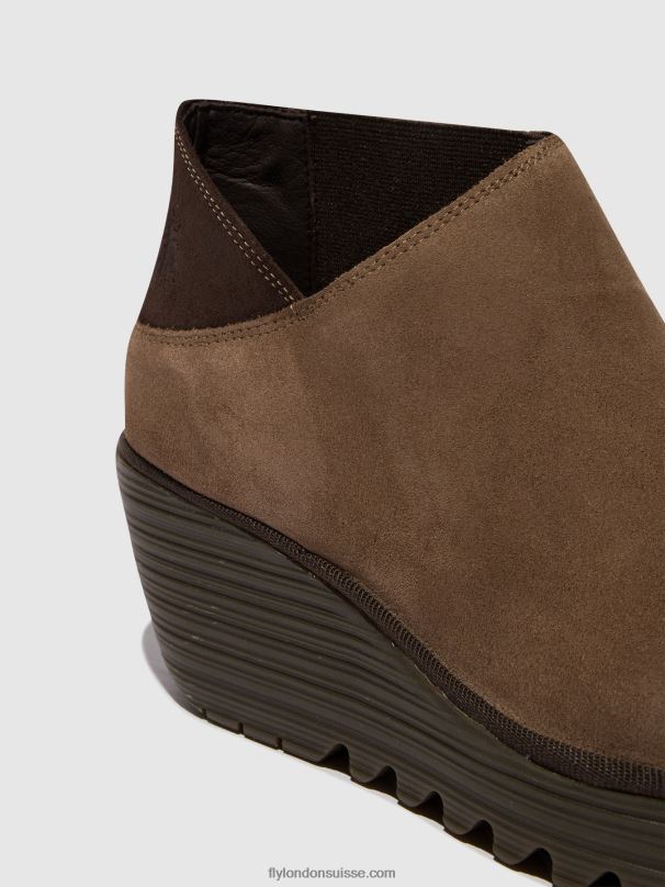 860NR28 bottines zippées yego400 Fly London taupe/expresso femmes