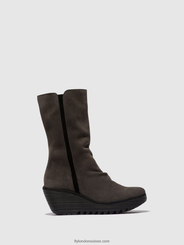 860NR29 bottines zippées yemy408 Fly London diesel/noir femmes