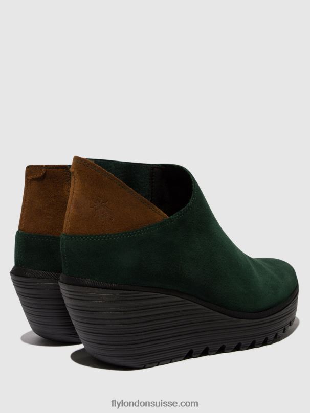 860NR30 bottines zippées yego400 Fly London vert forêt/chameau femmes