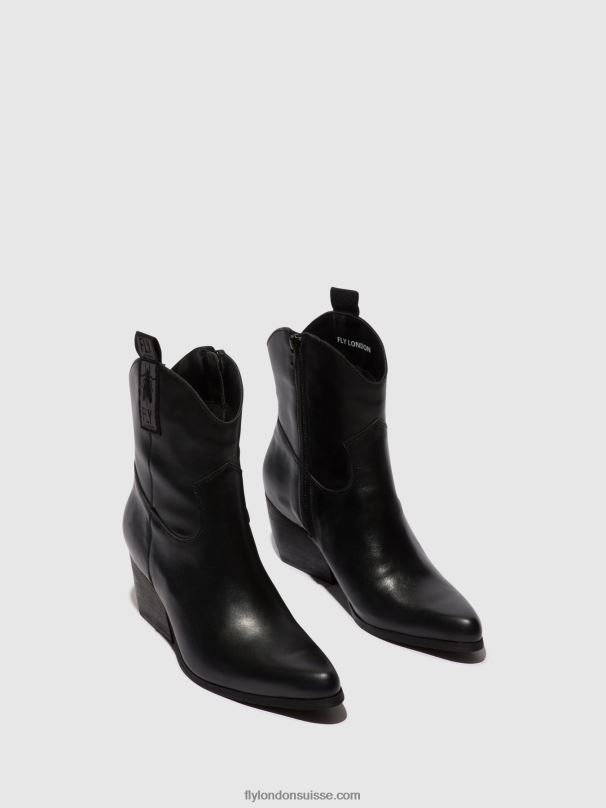 860NR31 bottines zippées tabb905 Fly London noir femmes