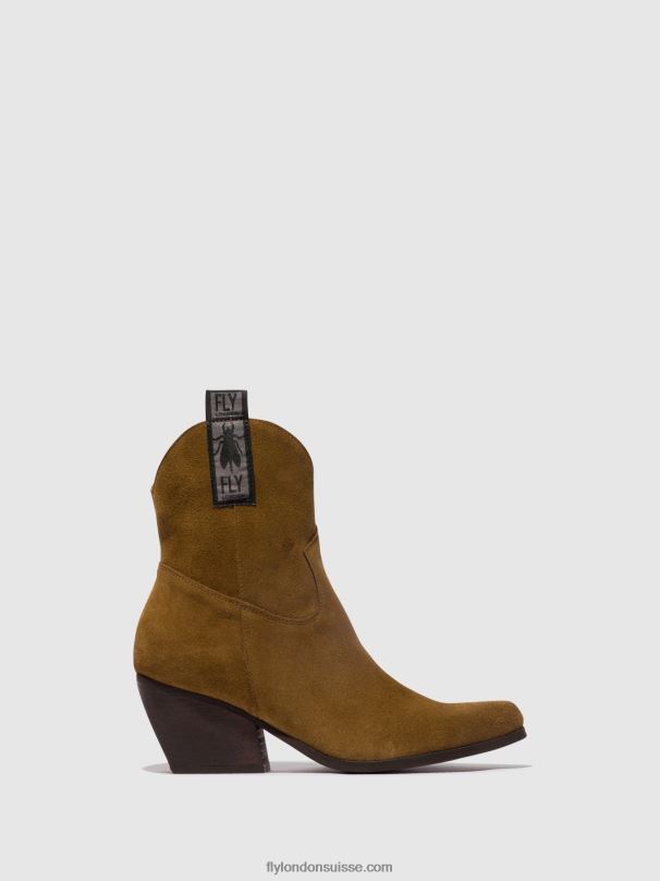 860NR32 bottines zippées tabb905 Fly London chameau femmes