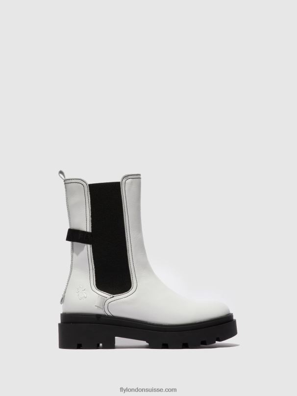 860NR332 bottes chelsea judy819 Fly London nappa blanc femmes