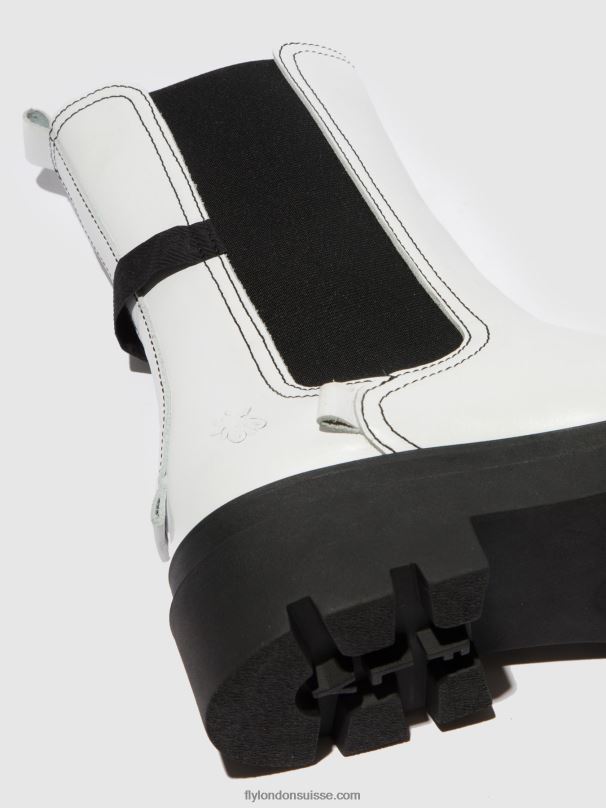 860NR332 bottes chelsea judy819 Fly London nappa blanc femmes
