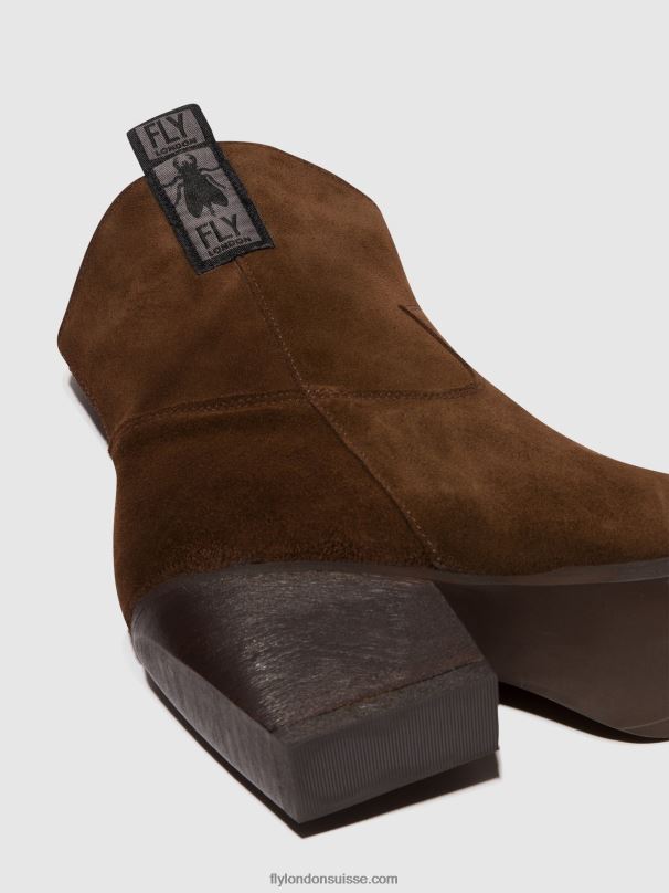 860NR33 bottines zippées tabb905 Fly London chocolat femmes