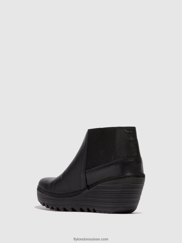 860NR34 bottines zippées yego400 Fly London noir femmes