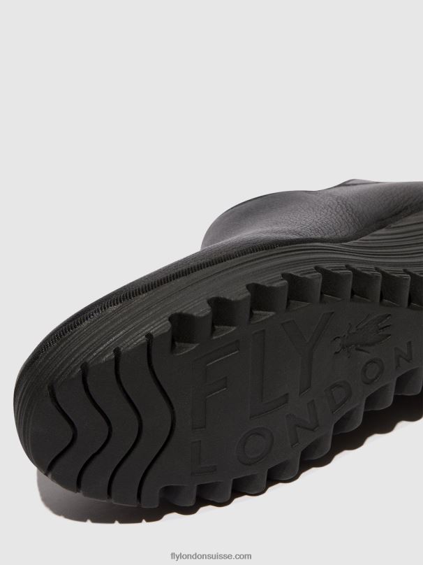 860NR34 bottines zippées yego400 Fly London noir femmes