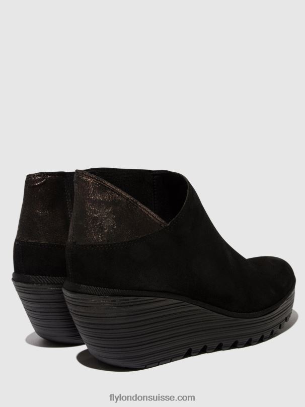 860NR35 bottines zippées yego400 Fly London noir/graphite femmes