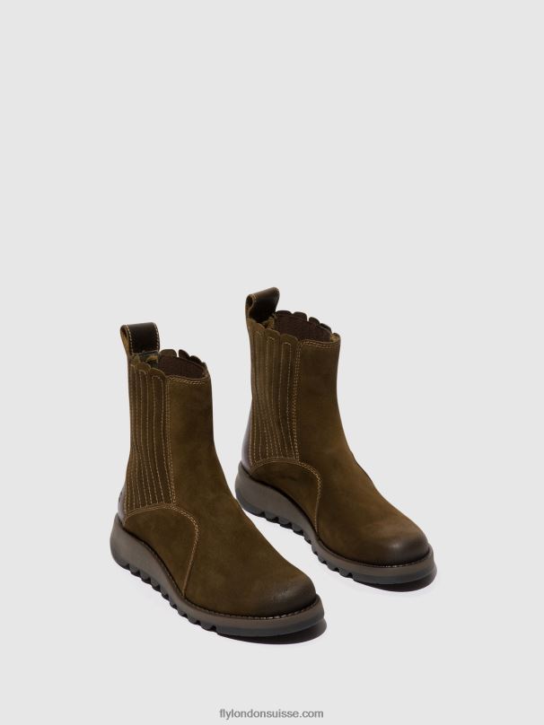 860NR36 bottines zippées suzy899 Fly London boue/olive femmes