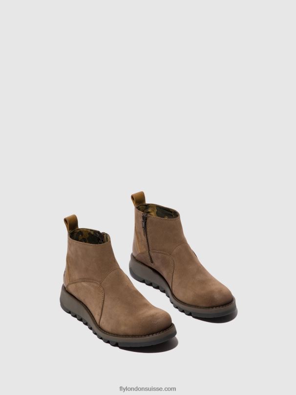 860NR37 bottines zippées sely918 Fly London taupe/chameau femmes