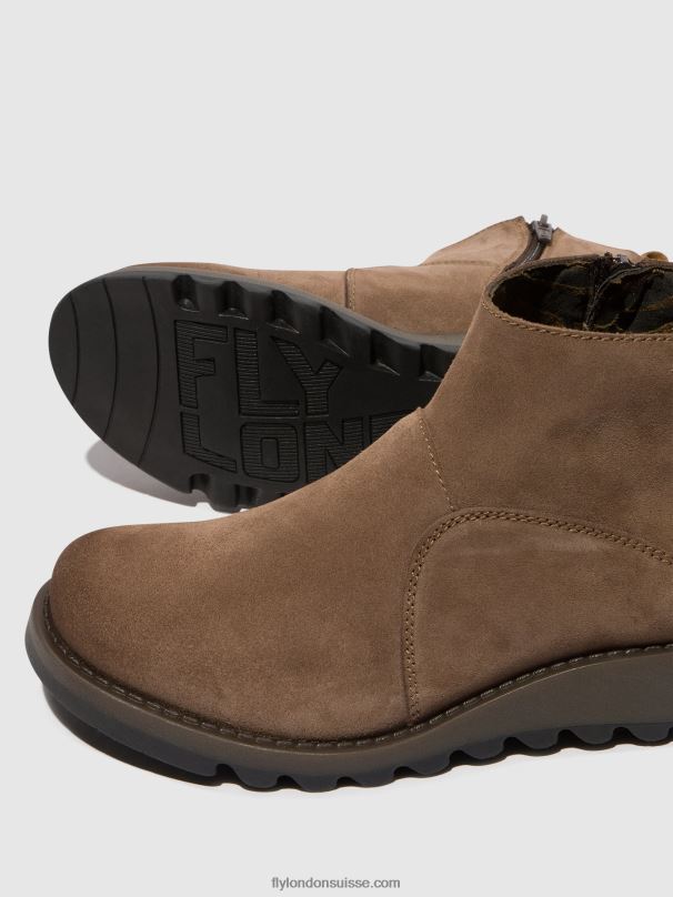 860NR37 bottines zippées sely918 Fly London taupe/chameau femmes