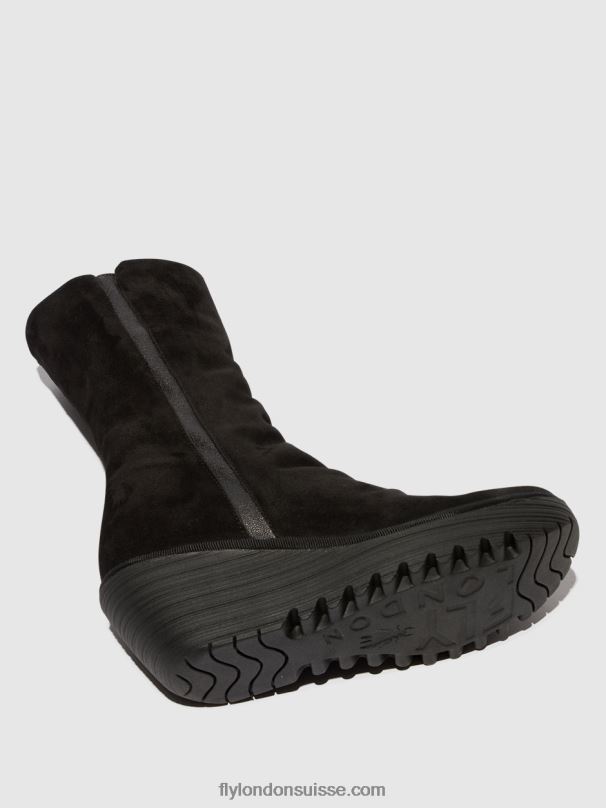860NR3 bottines zippées yemy408 huile Fly London daim/mousse noir femmes