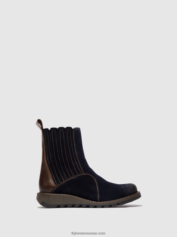 860NR41 bottines zippées suzy899 Fly London marine/dk. brun femmes