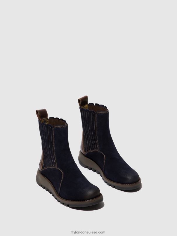 860NR41 bottines zippées suzy899 Fly London marine/dk. brun femmes