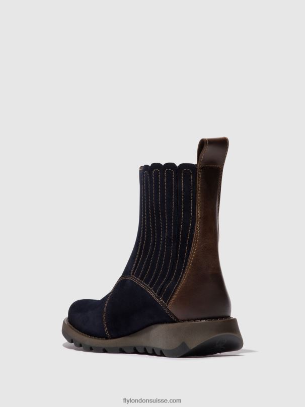 860NR41 bottines zippées suzy899 Fly London marine/dk. brun femmes