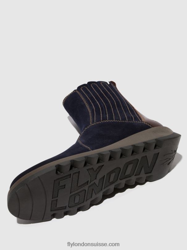 860NR41 bottines zippées suzy899 Fly London marine/dk. brun femmes