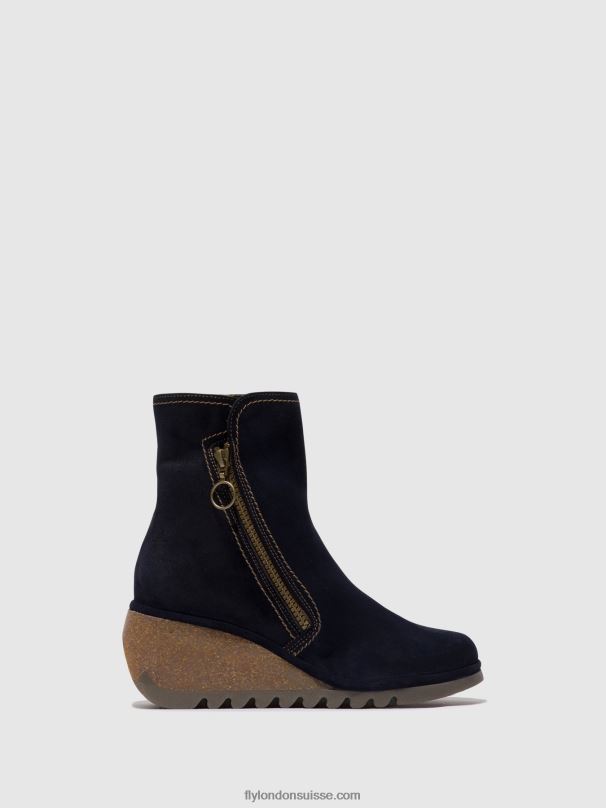 860NR47 bottines zippées nela407 Fly London marine femmes