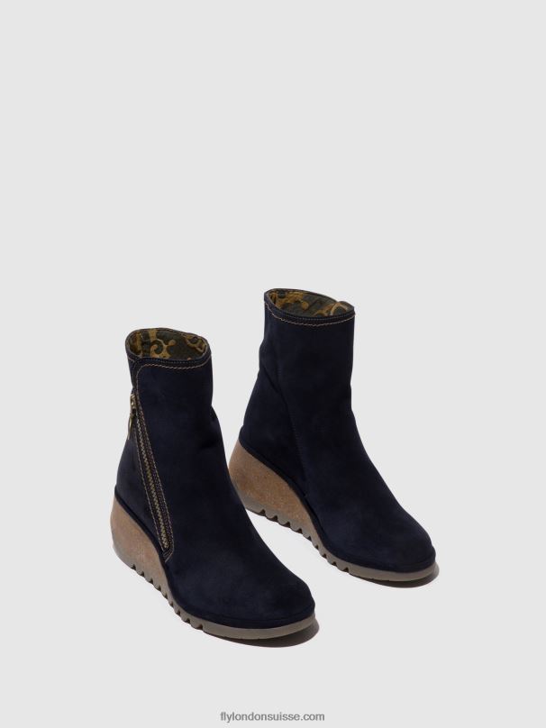 860NR47 bottines zippées nela407 Fly London marine femmes