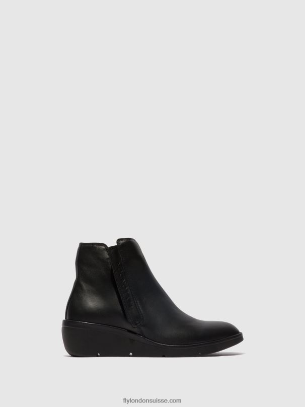 860NR48 bottines zippées nula550 Fly London noir femmes