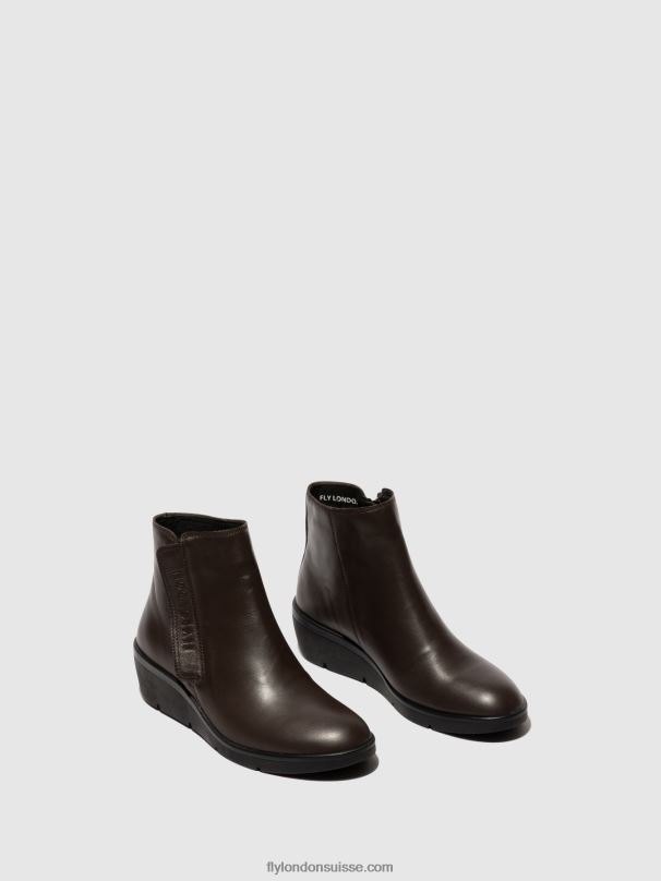 860NR49 bottines zippées nula550 Fly London brun femmes
